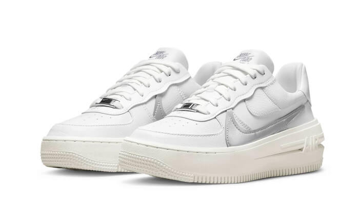 Nike Air Force 1 Low Platform Summit White Metallic Silver - DJ9946-101 - Kickzmi