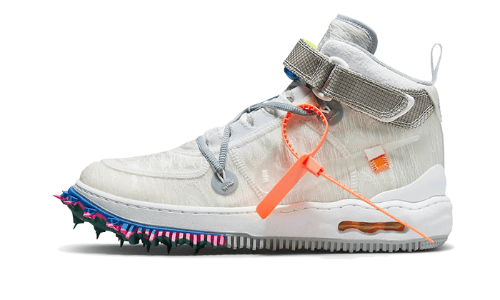 Sneakers éditions limitées et authentiques Nike Air Force 1 Mid Off-White Clear White - DO6290-001 / DO6290-100 - Kickzmi