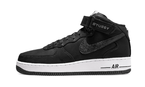 Sneakers éditions limitées et authentiques Nike Air Force 1 Mid Stussy All Black - DJ7840-001 - Kickzmi