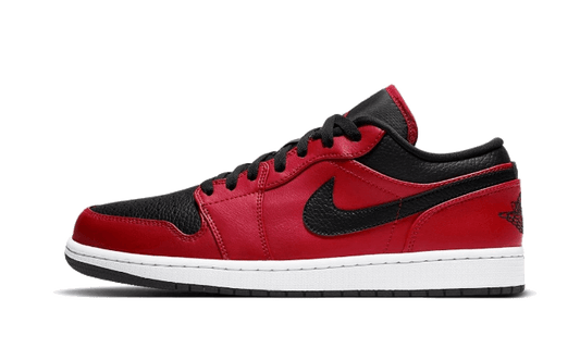 Air Jordan 1 Low Reverse Bred Pebbled Swoosh - 553558-605 - Kickzmi