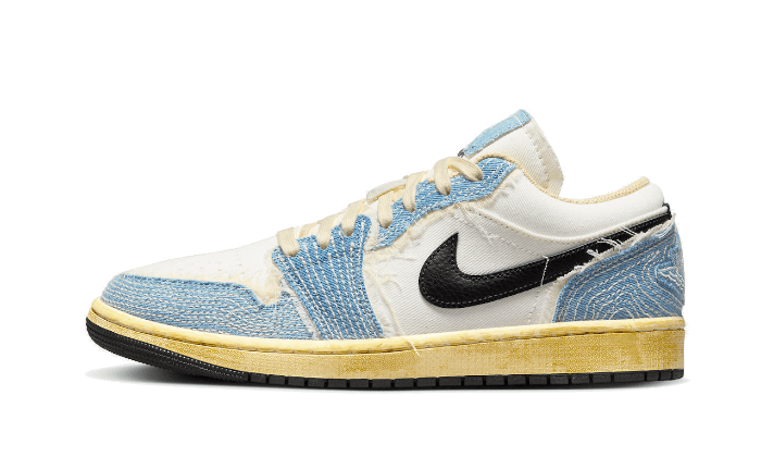 Air Jordan 1 Low SE WRMK Sashiko Denim - FN7670-493 - Kickzmi