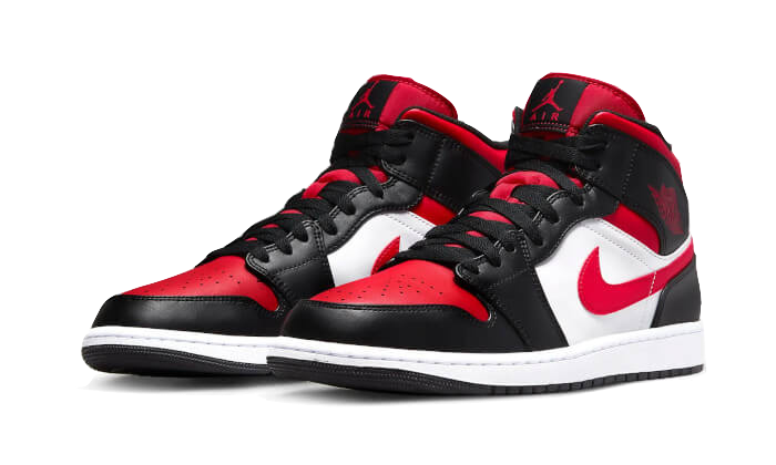 Air Jordan 1 Mid Alternate Bred Toe - 554724-079 / 554725-079 - Kickzmi