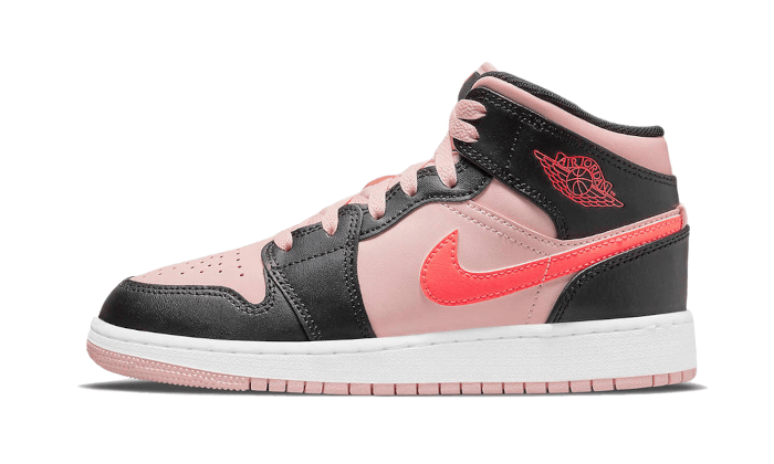 Air Jordan 1 Mid Black Pink Crimson - 554725-604 - Kickzmi