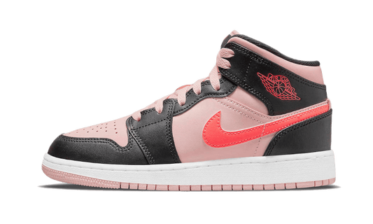 Air Jordan 1 Mid Black Pink Crimson - 554725-604 - Kickzmi