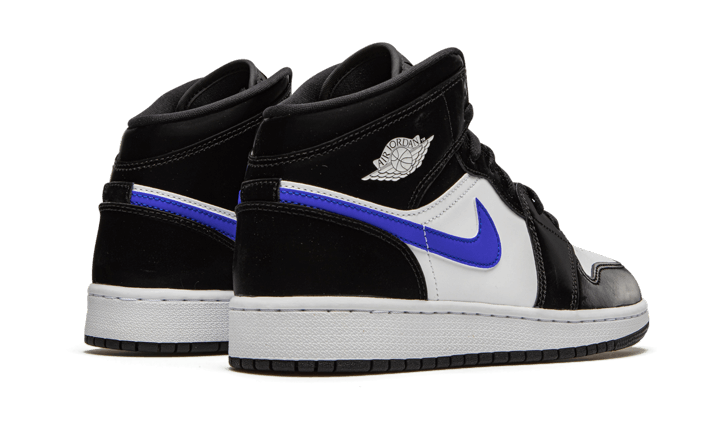 Air Jordan 1 Mid Black Racer Blue White - 554725-084 - Kickzmi