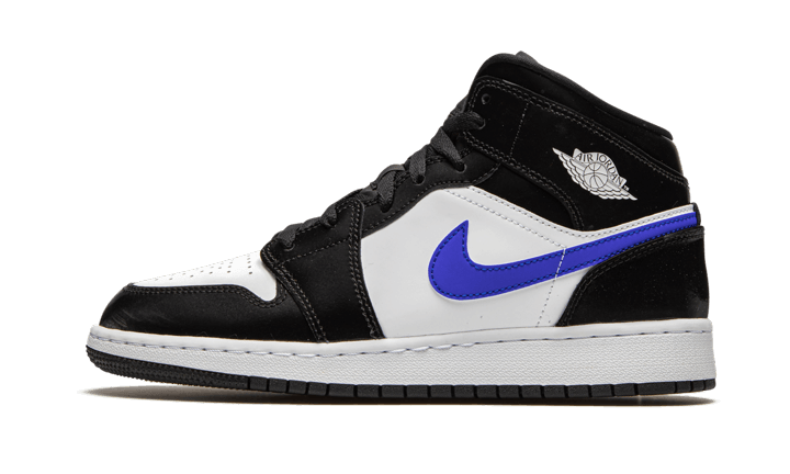 Air Jordan 1 Mid Black Racer Blue White - 554725-084 - Kickzmi