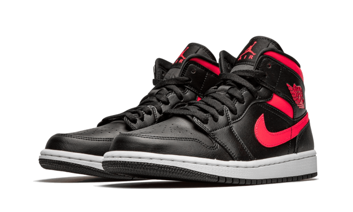 Air Jordan 1 Mid Black Siren Red - BQ6472-004 - Kickzmi