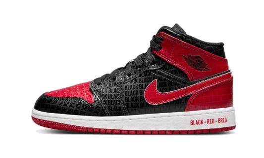 Air Jordan 1 Mid Bred Text - DM9650-001 - Kickzmi