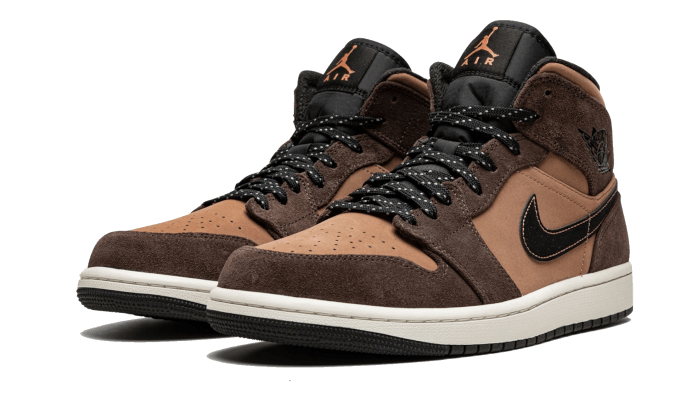 Air Jordan 1 Mid Earthy Brown - DC7294-200 / DC7248-200 - Kickzmi