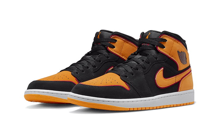 Air Jordan 1 Mid Fat Tongue Black Orange - FJ4923-008 - Kickzmi