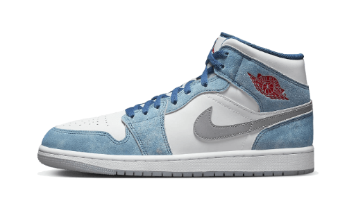 Sneakers éditions limitées et authentiques Air Jordan 1 Mid French Blue Fire Red - DN3706-401 / DR6235-401 - Kickzmi