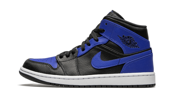 Air Jordan 1 Mid Hyper Royal Tumbled Leather - 554725-077 / 554724-077 - Kickzmi