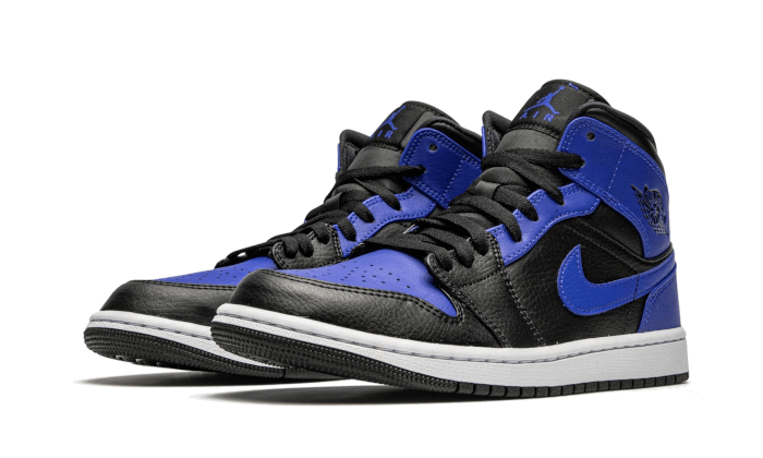 Air Jordan 1 Mid Hyper Royal Tumbled Leather - 554725-077 / 554724-077 - Kickzmi