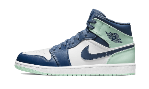 Sneakers éditions limitées et authentiques Air Jordan 1 Mid Mystic Navy Mint Foam - 554725-413 - Kickzmi