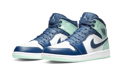 Sneakers éditions limitées et authentiques Air Jordan 1 Mid Mystic Navy Mint Foam - 554725-413  - Kickzmi