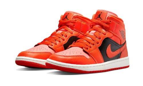 Sneakers éditions limitées et authentiques Air Jordan 1 Mid Orange Black - DM3381-600 - Kickzmi