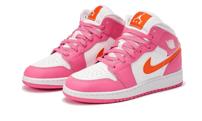 Air Jordan 1 Mid Pinksicle Safety Orange - DX3240-681 - Kickzmi