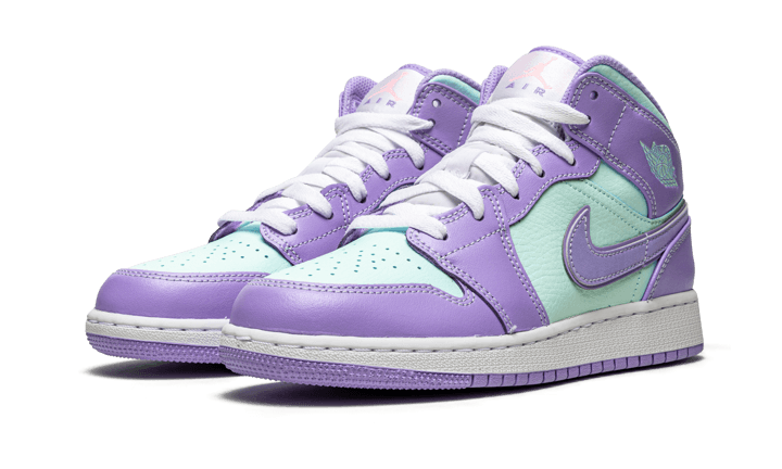 Air Jordan 1 Mid Purple Aqua - 554725-500 - Kickzmi