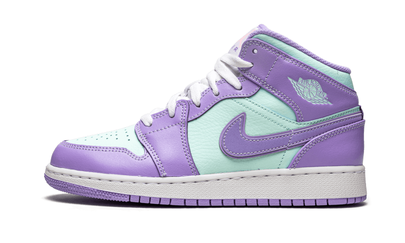 Air Jordan 1 Mid Purple Aqua - 554725-500 - Kickzmi