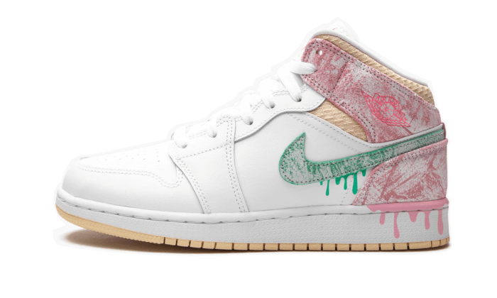 Air Jordan 1 Mid SE Paint Drip - DD1666-100 - Kickzmi