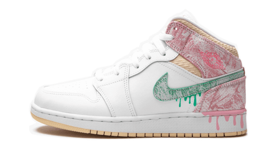 Air Jordan 1 Mid SE Paint Drip - DD1666-100 - Kickzmi