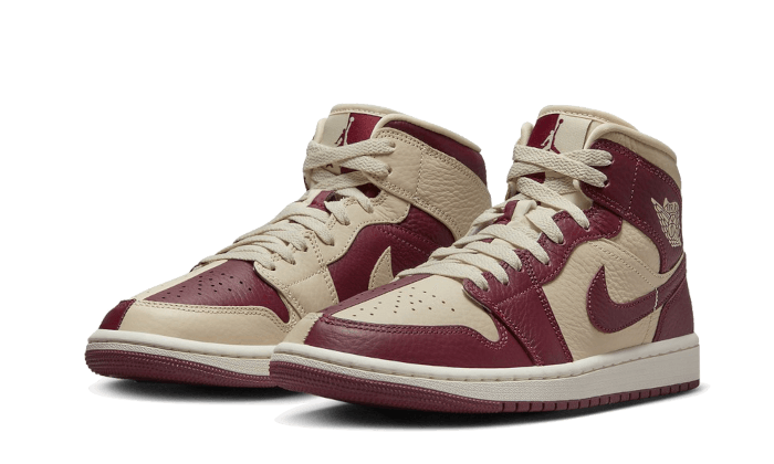 Air Jordan 1 Mid Split Beach Cherrywood Red - DR0501-200 - Kickzmi