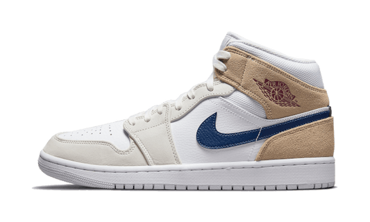 Air Jordan 1 Mid Tan Suede Navy - DO6726-100 - Kickzmi