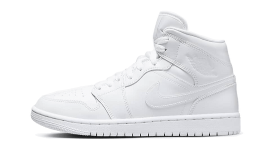 Air Jordan 1 Mid Triple White Patent Swoosh - DV0991-111 - Kickzmi