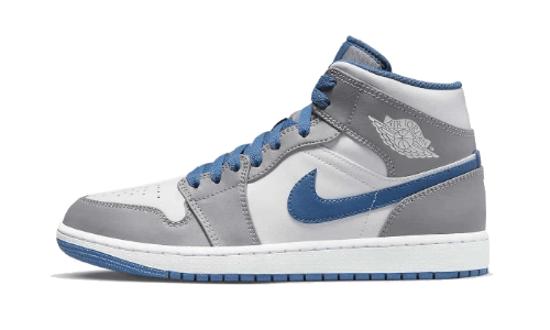 Sneakers éditions limitées et authentiques Air Jordan 1 Mid True Blue - DQ8426-014 / DQ8423-014 - Kickzmi