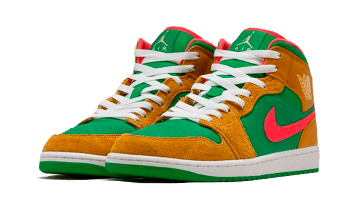 Air Jordan 1 Mid Wheat Watermelon - DX4365-700 / DX4332-700 - Kickzmi