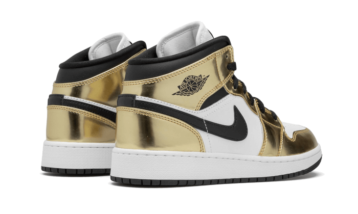 Air Jordan 1 Mid White Metallic Gold - DC1419-700 - Kickzmi