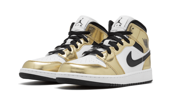 Air Jordan 1 Mid White Metallic Gold - DC1419-700 - Kickzmi