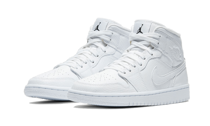 Air Jordan 1 Mid White Snakeskin - BQ6472-110 - Kickzmi