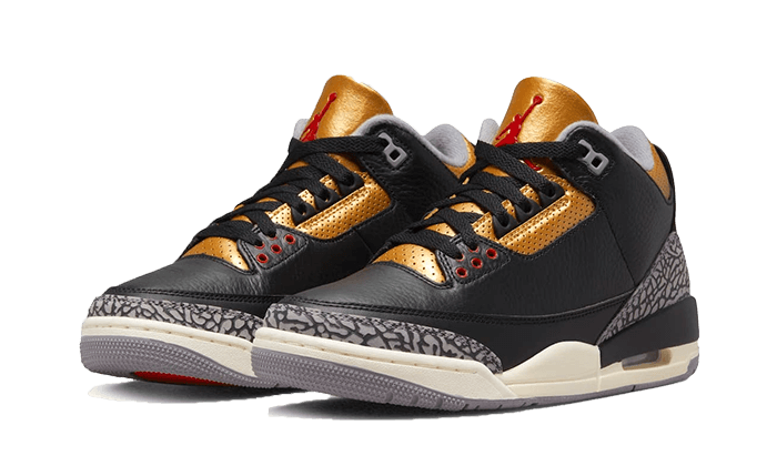 Sneakers éditions limitées et authentiques Air Jordan 3 Retro Black Cement Gold - CK9246-067 - Kickzmi