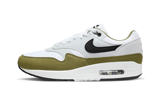 Sneakers éditions limitées et authentiques Nike Air Max 1 White Black Medium Olive - FD9082-102 - Kickzmi