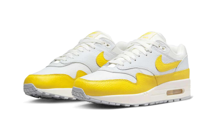 Sneakers éditions limitées et authentiques Nike Air Max 1 White Bright Yellow - DX2954-001 - Kickzmi