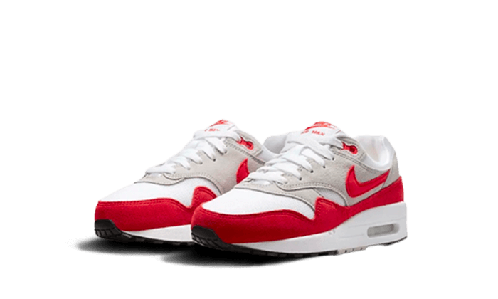 Sneakers éditions limitées et authentiques Nike Air Max 1 White University Red Enfant - 555766-146 - Kickzmi