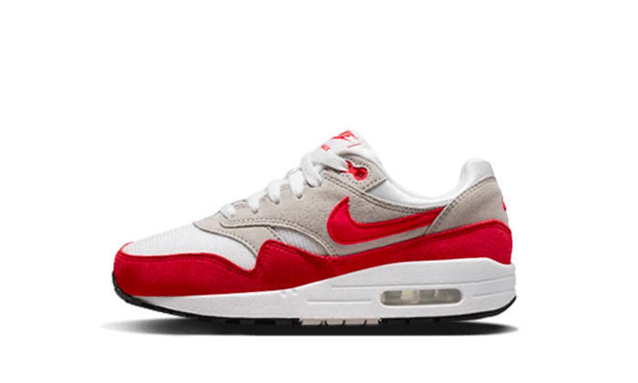 Sneakers éditions limitées et authentiques Nike Air Max 1 White University Red Enfant - 555766-146 - Kickzmi