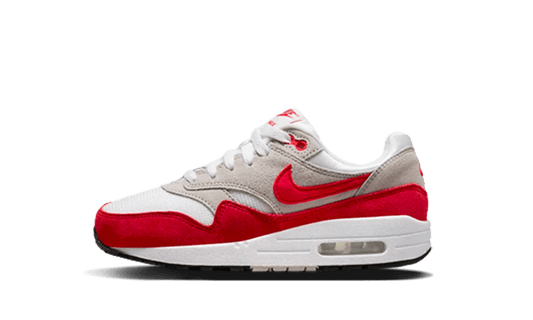 Sneakers éditions limitées et authentiques Nike Air Max 1 White University Red Enfant - 555766-146 - Kickzmi