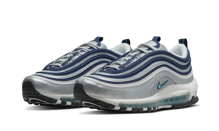 Sneakers éditions limitées et authentiques Nike Air Max 97 Metallic Silver Blue - DM0028-001 / DQ9131-001 - Kickzmi