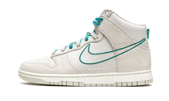 Sneakers limitées et authentiques Nike Dunk High First Use Light Bone Green Noise - DH0960-001 / DD0733-001 - Kickzmi