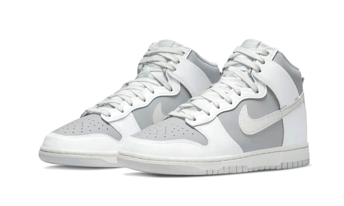 Sneakers limitées et authentiques Nike Dunk High Retro Grey White - DJ6189-100 - Kickzmi