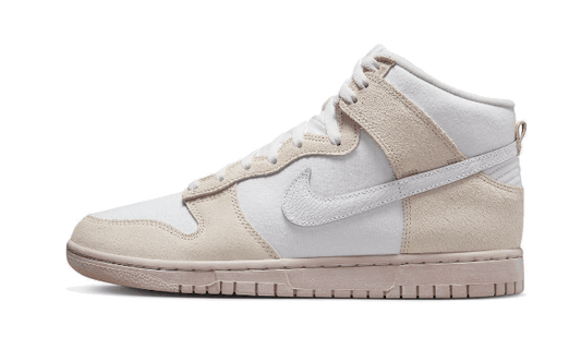 Sneakers limitées et authentiques Nike Dunk High Retro PRM Cracked Leather Swoosh - DV0822-100 - Kickzmi