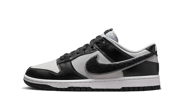 Nike Dunk Low Chenille Swoosh Grey Black - DQ7683-001 - Kickzmi