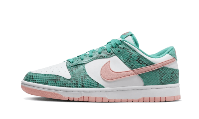 Sneakers éditions limitées et authentiques Nike Dunk Low Snakeskin Washed Teal Bleached Coral - DR8577-300 - Kickzmi