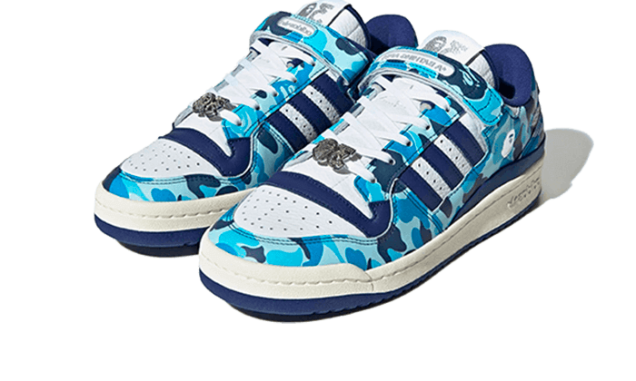 Sneakers éditions limitées et authentiques Adidas Forum 84 Low Bape 30th Anniversary Blue Camo - ID4772 - Kickzmi