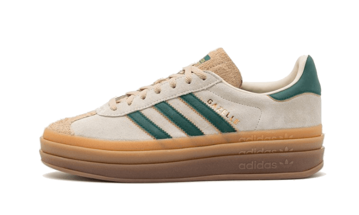 Adidas Gazelle Bold Magic Beige Collegiate Green - ID7056 - Kickzmi