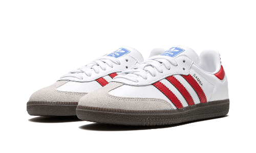 Sneakers éditions limitées et authentiques Adidas Samba OG White Red - IG1025 - Kickzmi