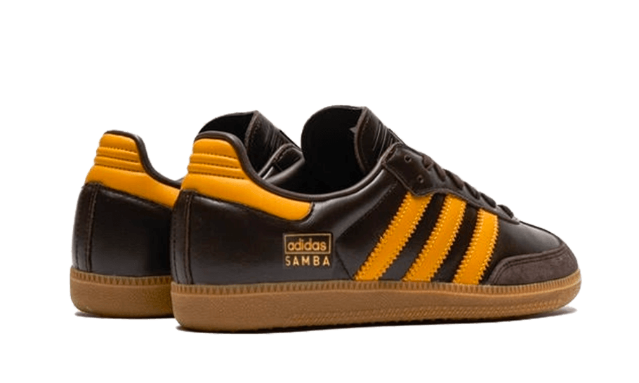 Sneakers éditions limitées et authentiques Adidas Samba OG Dark Brown Yellow - IG6174 - Kickzmi