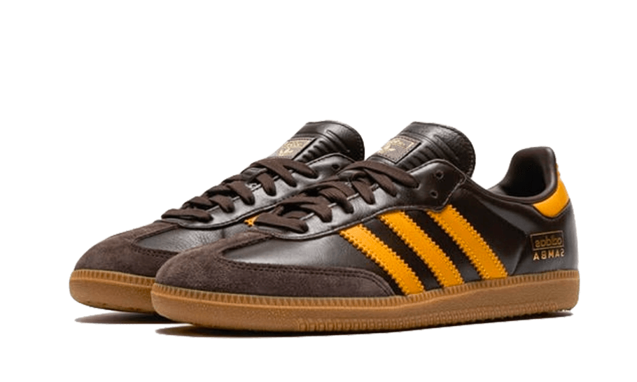 Sneakers éditions limitées et authentiques Adidas Samba OG Dark Brown Yellow - IG6174 - Kickzmi